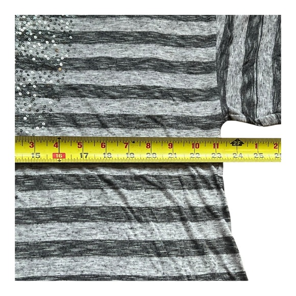 Style & Co. Woman’s Black and Gray Stripped Sequined Short Sleeve Tee Size XL - Picture 10 of 12